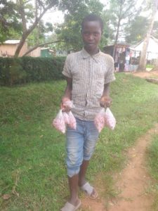 Figure 2: George Ibrahim a fresh bean young seller in Bukuba Town.